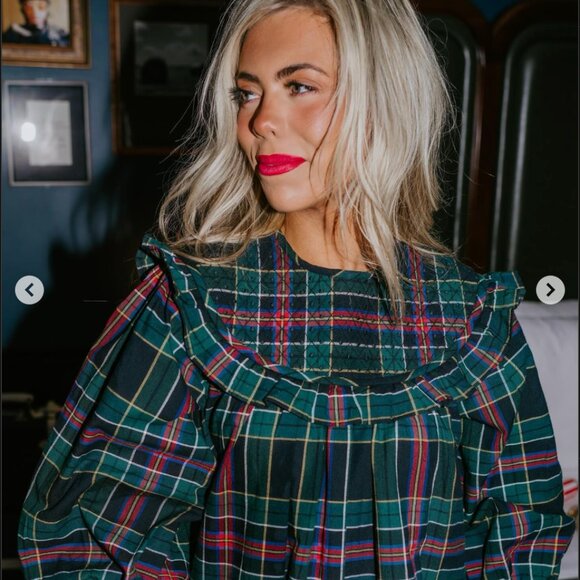 Elizabeth Wilson Designs - Janie Dress in Black Plaid - M - NWT - Picture 7 of 8